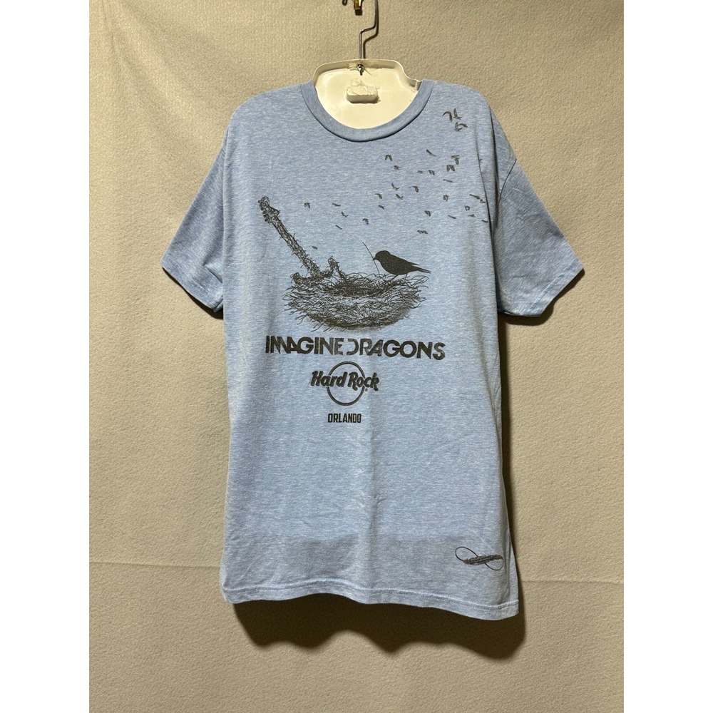 Imagine Dragons Hard Rock Orlando Blue T-Shirt SIG Series 33  band T large
